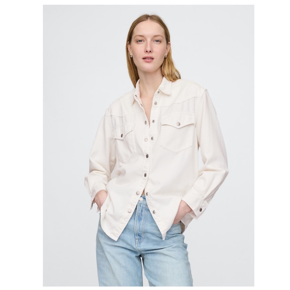 NWT GAP denim western button up shirt